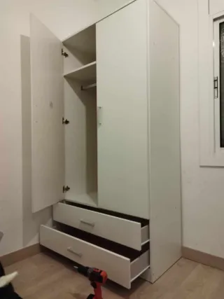 Armadio bianco a 2 ante da 100 cm