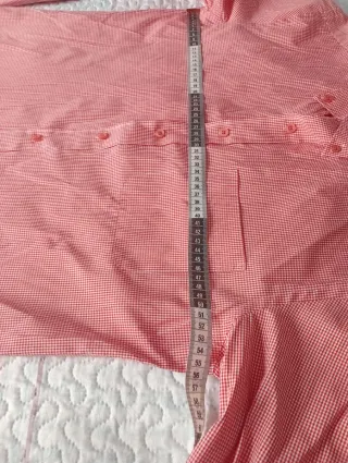Camisa de cuadros roja y blanca para hombre