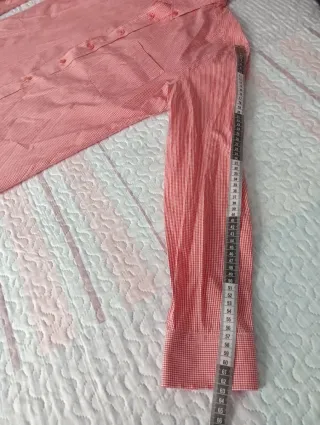 Camisa de cuadros roja y blanca para hombre