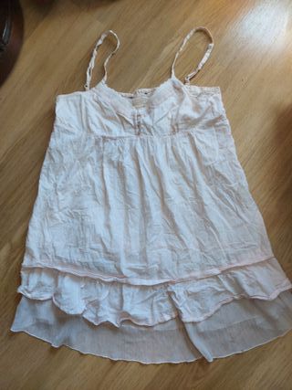 Vestido corto vaporoso rosa M