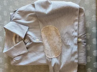 Camicia a righe David Naman,con toppe sui gomiti