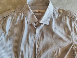 Camicia a righe David Naman,con toppe sui gomiti