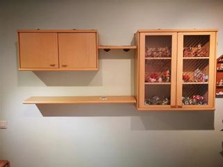 Conjunto Mueble Salón Madera y Cristal