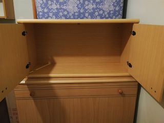 Conjunto Mueble Salón Madera y Cristal