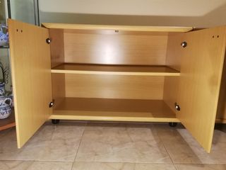 Conjunto Mueble Salón Madera y Cristal