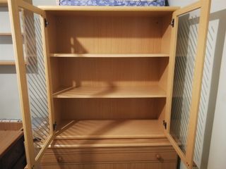 Conjunto Mueble Salón Madera y Cristal