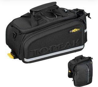 Alforjas Topeak para bicicleta y sujeccion.