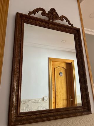 Espejo decorativo madera y dorado