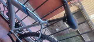 Bicicleta de montaña plateada