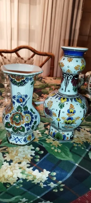 2 Jarrones Delft Holanda Cerámica