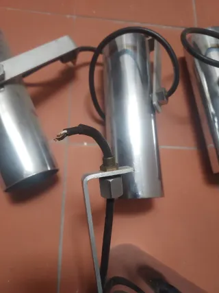 Fari direzionali vintage in metallo argentato