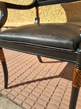 Sillón de despacho piel y madera