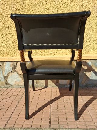 Sillón de despacho piel y madera