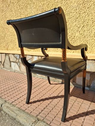 Sillón de despacho piel y madera