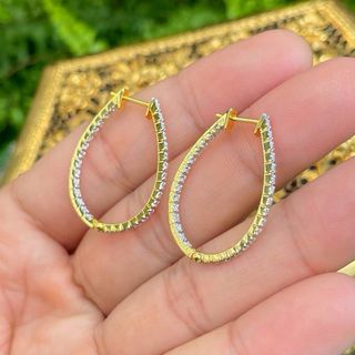 Pendientes Aro Oro 18K Diamantes Naturales0,50ct