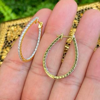 Pendientes Aro Oro 18K Diamantes Naturales0,50ct