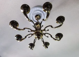 Lampara Araña Vintage Laton 8 Brazos Clasica