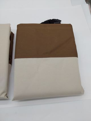 Amazon Basics Conjunto De 2 Funda protectora para silla de comedor (2 unidades), Beis+bronceado