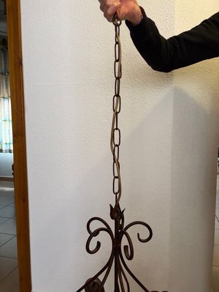 Lámpara de techo vintage metal marrón y dorado