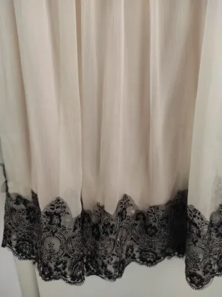 Abito vintage elegante corto tulle avorio pizzo