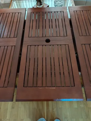 Mesa extensible teka para terraza