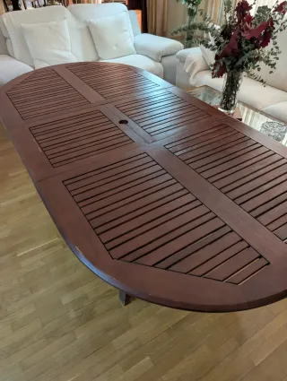 Mesa extensible teka para terraza