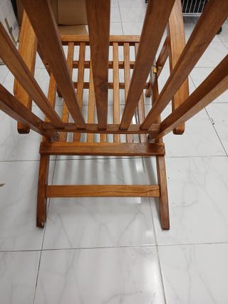 SAM® Tumbona de Teca, Ajustable, Superficie Pulida, no ocupa Mucho Espacio. Ideal para Balcones, jardinos, Robusta Silla de jard