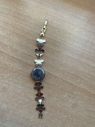 Reloj infantil flores dorado/oro rosado y blanco.