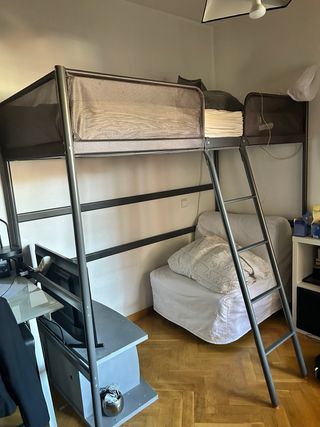 Estructura Cama Alta Ikea Negra