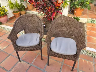 2 Sillones de Terraza Mimbre Marrón pregunta preci