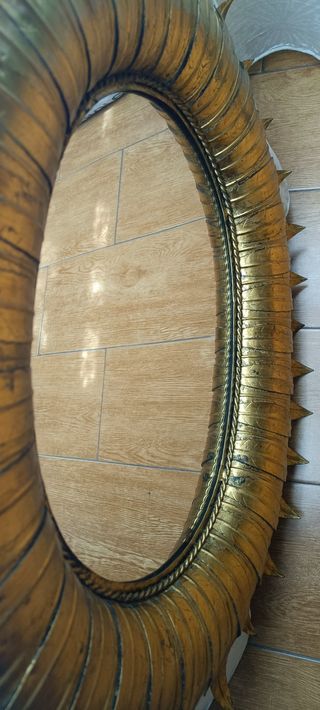 Espejo Sol Vintage Dorado Ovalado