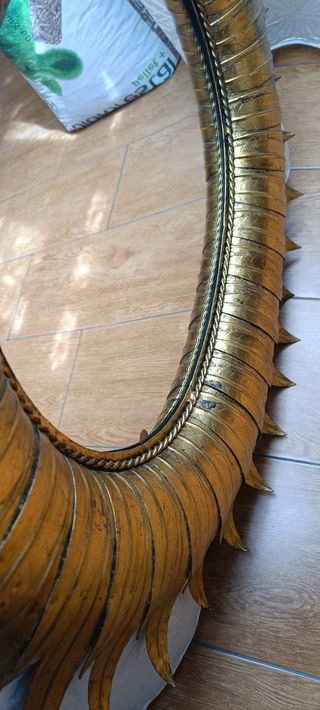 Espejo Sol Vintage Dorado Ovalado