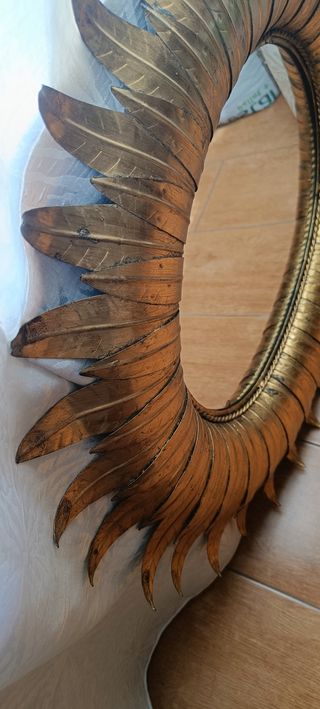 Espejo Sol Vintage Dorado Ovalado