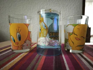 Set 3 Vasos Piolín Tweety Looney Tunes