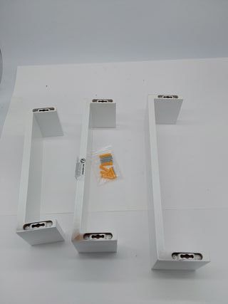 SONGMICS LWS40WT - Juego de 3 estantes de pared modernos, estantes flotantes de tablero DM con acabado de alto brillo y montaje