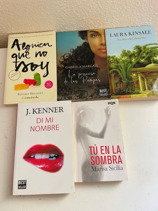 Lote de cinco libros lectura romántica