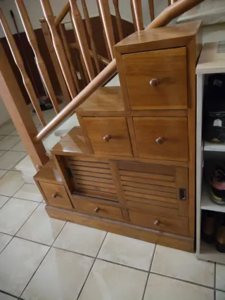 Mueble Escalera Cajonera Madera