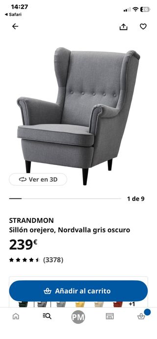 Sillón orejero Ikea Strandmon