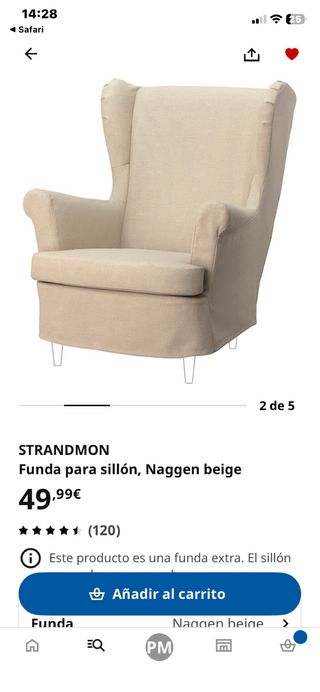 Sillón orejero Ikea Strandmon