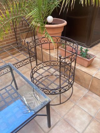 Muebles de forja exterior con cristal