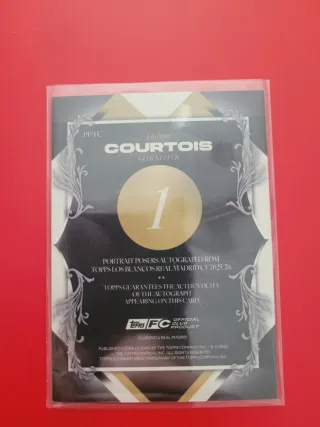 Carta Thibaut Courtois Autografiada Real Madrid