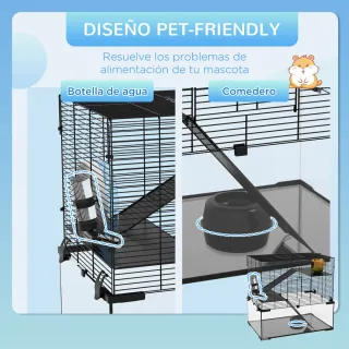 Jaula Hámster Fondo Vidrio Plataformas