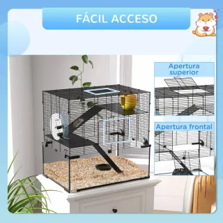 Jaula Hámster Fondo Vidrio Plataformas