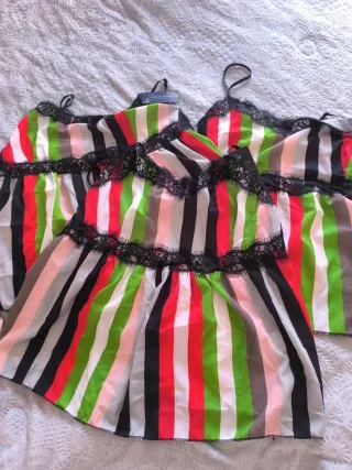 Lencero mujer rayas encaje