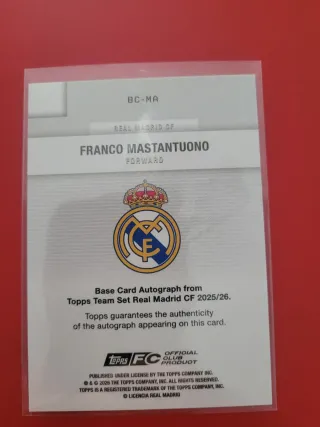 Carta Franco Mastantuono RC Autografiada 030/150