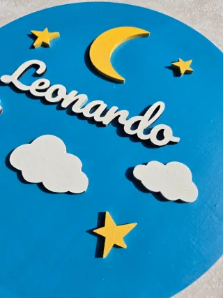 Fuoriporta cameretta legno personalizzabile nome