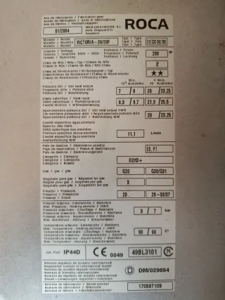 Estrattore per caldaia Roca Victoria 20/20f