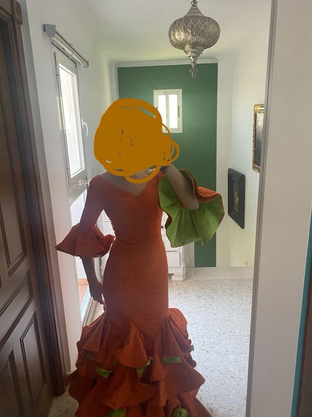 Traje de flamenca naranja