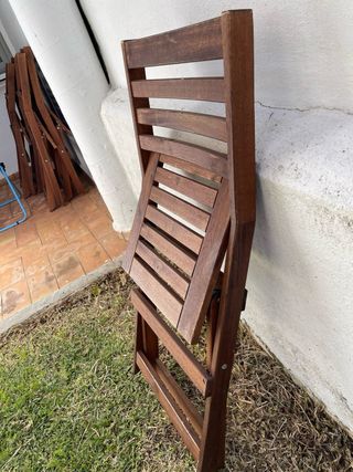 Pack 6 Sillas Jardín Madera Plegables