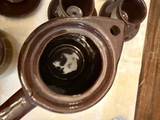 Set 6 tazzine caffè marroni ceramica